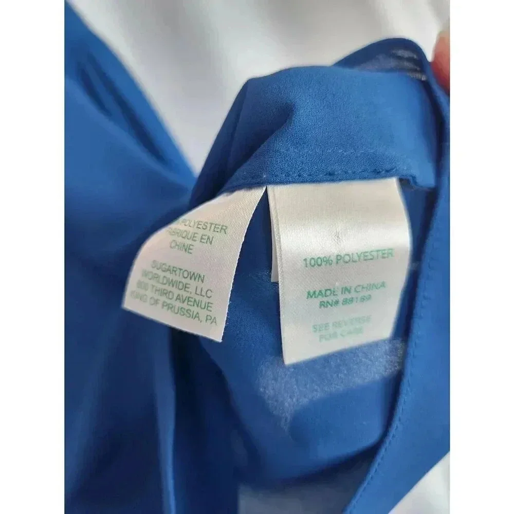 Lilly Pulitzer Charleigh Blouse Top Long Sleeve Blue Size Small